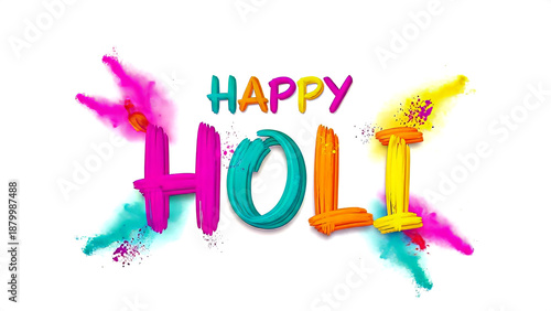 happy holi festival celebration colorful text  vibrant colors