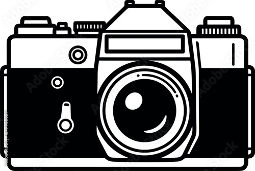 Vintage Camera Vector Silhouette Icon – Minimal Photography Clipart for Cricut & Print