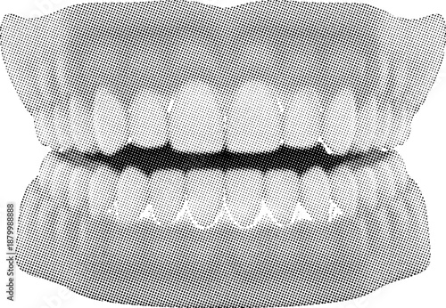 Halftone lips illustration isolated on white background