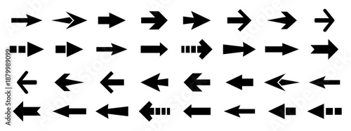 Arrows. Arrow vector icon.  Set arrow icons. Collection arrows sign. Black arrow icon set.  Vector illustration