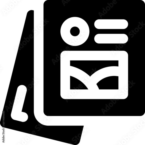 flyer glyph icon. Strong and solid vector icon for websites, mobile interfaces, presentations, and visual branding. High quality and easy to edit.