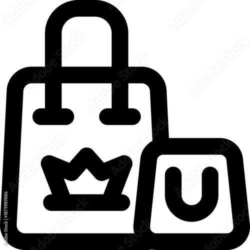 shopping bag line icon. Clean and minimalist vector icon for websites, mobile apps, presentations, and logos. Fully scalable and customizable for any project.