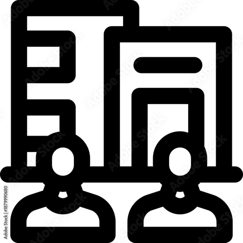 joint venture line icon. Clean and minimalist vector icon for websites, mobile apps, presentations, and logos. Fully scalable and customizable for any project.