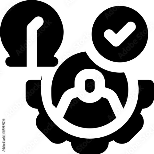 competence glyph icon. Strong and solid vector icon for websites, mobile interfaces, presentations, and visual branding. High quality and easy to edit.