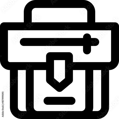 briefcase line icon. Clean and minimalist vector icon for websites, mobile apps, presentations, and logos. Fully scalable and customizable for any project.