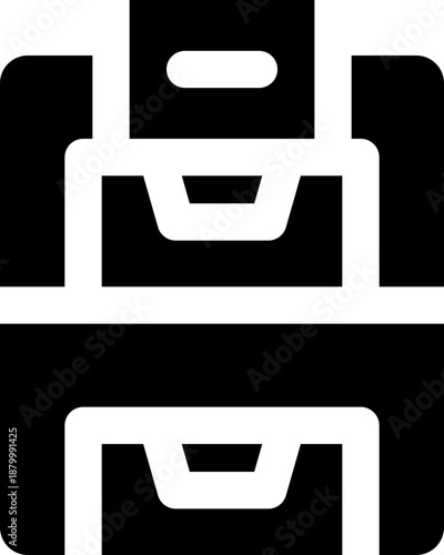 file cabinet glyph icon. Strong and solid vector icon for websites, mobile interfaces, presentations, and visual branding. High quality and easy to edit.