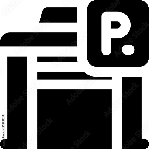 parking glyph icon. Strong and solid vector icon for websites, mobile interfaces, presentations, and visual branding. High quality and easy to edit.