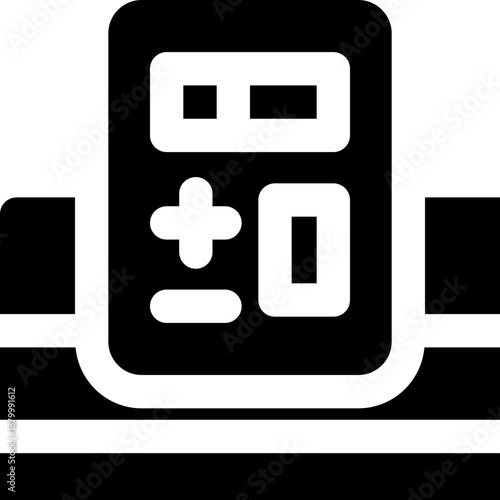 calculation glyph icon. Strong and solid vector icon for websites, mobile interfaces, presentations, and visual branding. High quality and easy to edit.