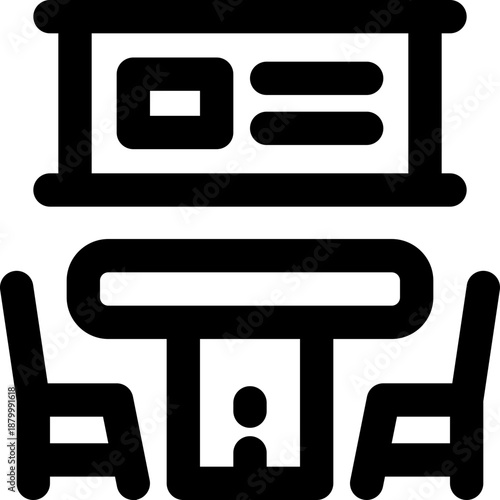 meeting room line icon. Clean and minimalist vector icon for websites, mobile apps, presentations, and logos. Fully scalable and customizable for any project.