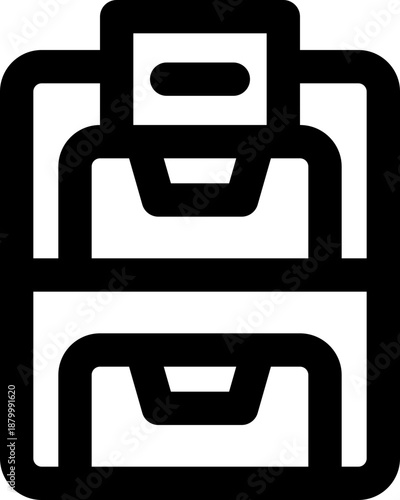 file cabinet line icon. Clean and minimalist vector icon for websites, mobile apps, presentations, and logos. Fully scalable and customizable for any project.