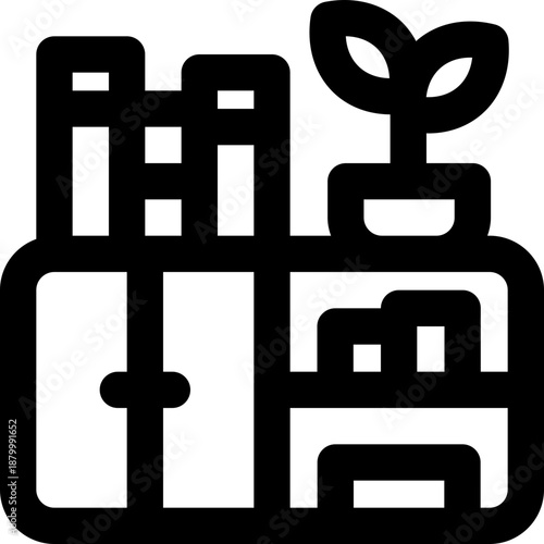 chest of drawers line icon. Clean and minimalist vector icon for websites, mobile apps, presentations, and logos. Fully scalable and customizable for any project.