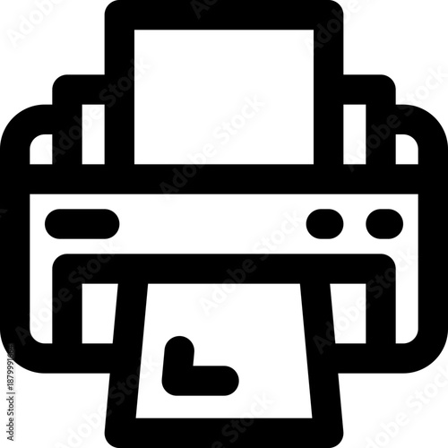 printer line icon. Clean and minimalist vector icon for websites, mobile apps, presentations, and logos. Fully scalable and customizable for any project.