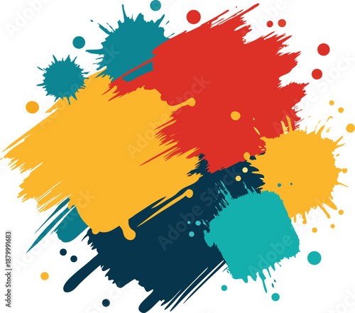 Colorful Abstract Paint Splash and Brush Stroke Background