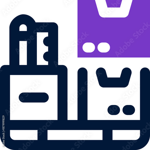 desk organizer duotone icon. Sleek and modern vector icon for websites, mobile apps, marketing materials, and corporate design. Fully scalable and ready to use.