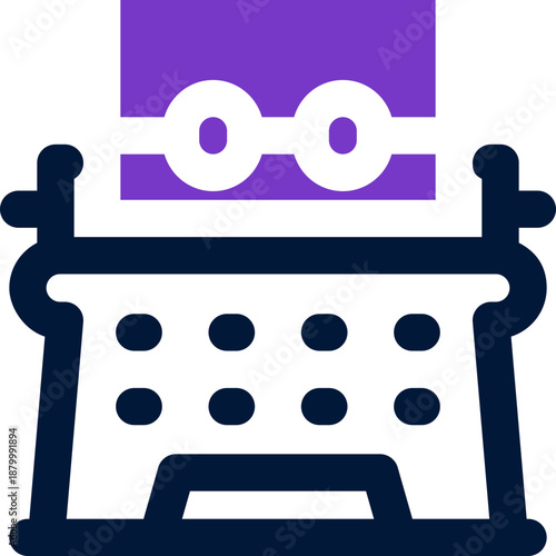 typewriter duotone icon. Sleek and modern vector icon for websites, mobile apps, marketing materials, and corporate design. Fully scalable and ready to use.