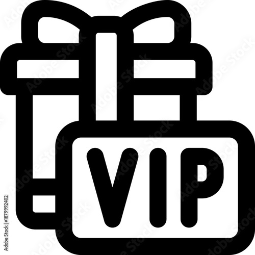 vip gift glyph icon. Strong and solid vector icon for websites, mobile interfaces, presentations, and visual branding. High quality and easy to edit.