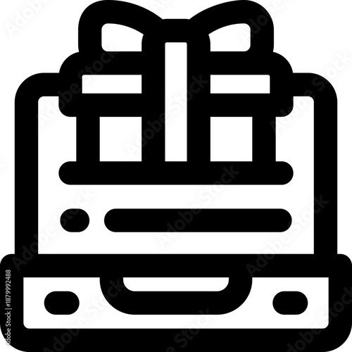 laptop glyph icon. Strong and solid vector icon for websites, mobile interfaces, presentations, and visual branding. High quality and easy to edit.