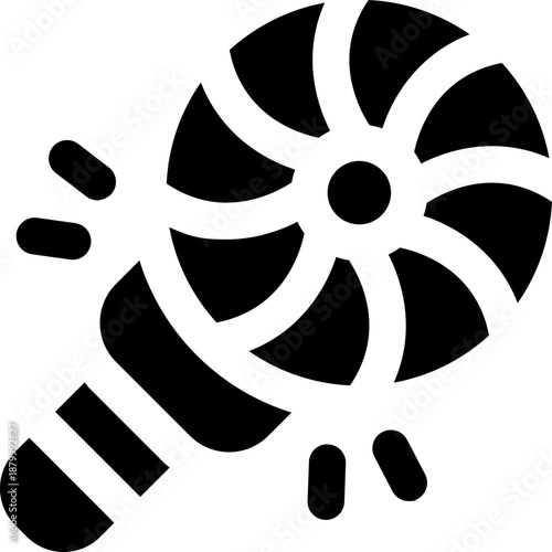 lollipop glyph icon. Strong and solid vector icon for websites, mobile interfaces, presentations, and visual branding. High quality and easy to edit.