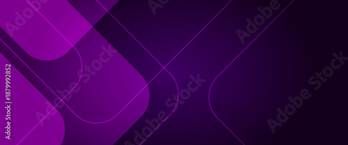 Elegant purple abstract background combining gradients, rounded shapes, and intersecting angles, ideal for technology, branding, and presentation designs.