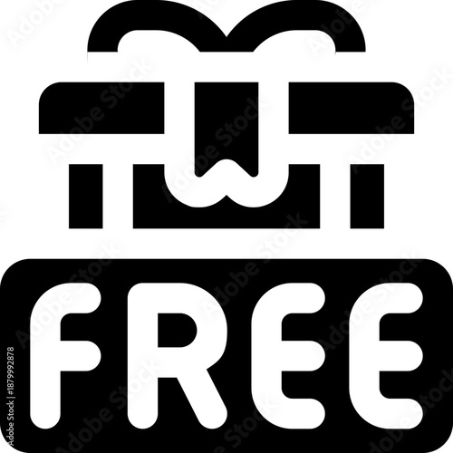 free gift glyph icon. Strong and solid vector icon for websites, mobile interfaces, presentations, and visual branding. High quality and easy to edit.