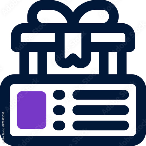 gift card duotone icon. Sleek and modern vector icon for websites, mobile apps, marketing materials, and corporate design. Fully scalable and ready to use.