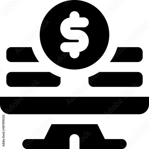 financial stability glyph icon. Strong and solid vector icon for websites, mobile interfaces, presentations, and visual branding. High quality and easy to edit.