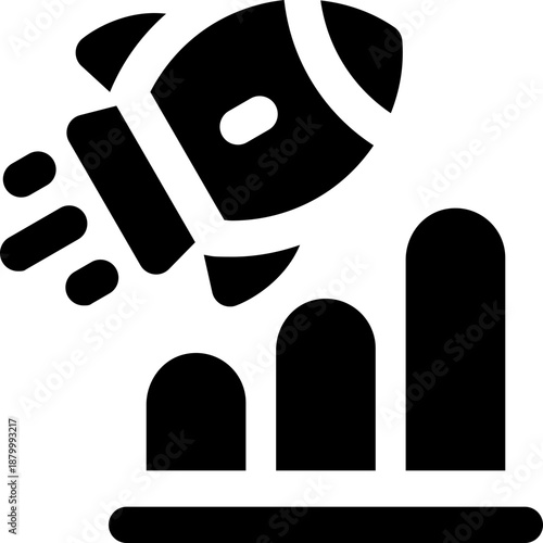 growth accelerator glyph icon. Strong and solid vector icon for websites, mobile interfaces, presentations, and visual branding. High quality and easy to edit.