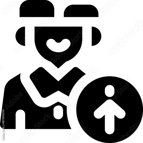 personal growth glyph icon. Strong and solid vector icon for websites, mobile interfaces, presentations, and visual branding. High quality and easy to edit.