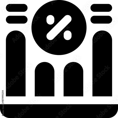 percentage glyph icon. Strong and solid vector icon for websites, mobile interfaces, presentations, and visual branding. High quality and easy to edit.