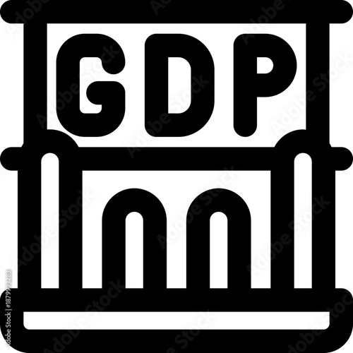 gdp growth line icon. Clean and minimalist vector icon for websites, mobile apps, presentations, and logos. Fully scalable and customizable for any project.