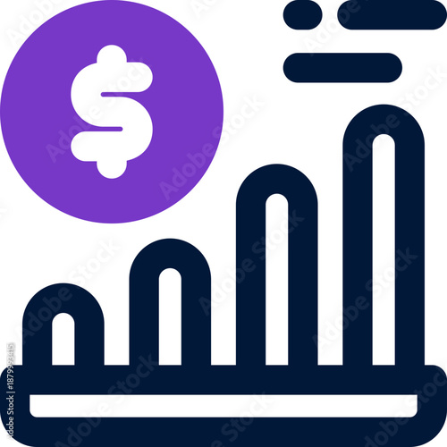 financial growth duotone icon. Sleek and modern vector icon for websites, mobile apps, marketing materials, and corporate design. Fully scalable and ready to use.