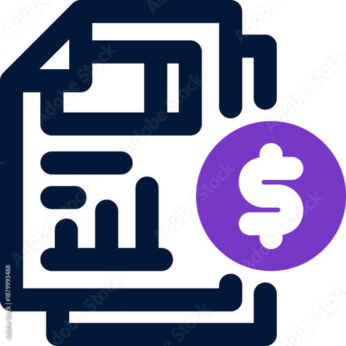 financial statement duotone icon. Sleek and modern vector icon for websites, mobile apps, marketing materials, and corporate design. Fully scalable and ready to use.