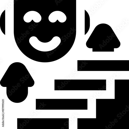 self improvement glyph icon. Strong and solid vector icon for websites, mobile interfaces, presentations, and visual branding. High quality and easy to edit.