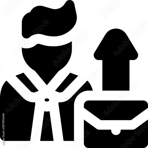 entrepreneur glyph icon. Strong and solid vector icon for websites, mobile interfaces, presentations, and visual branding. High quality and easy to edit.