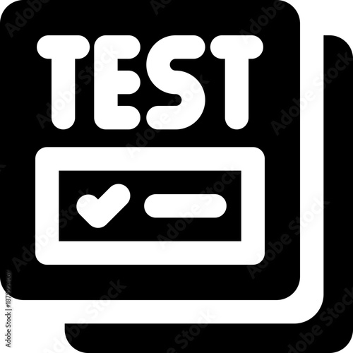 test glyph icon. Strong and solid vector icon for websites, mobile interfaces, presentations, and visual branding. High quality and easy to edit.