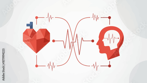 Heart and Brain Connection Concept Illustration.