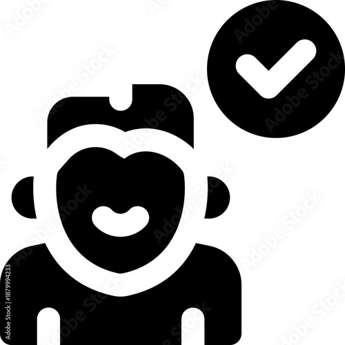 chosen glyph icon. Strong and solid vector icon for websites, mobile interfaces, presentations, and visual branding. High quality and easy to edit.