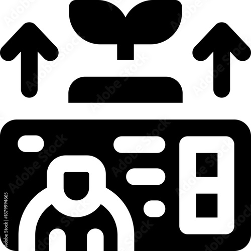 growth glyph icon. Strong and solid vector icon for websites, mobile interfaces, presentations, and visual branding. High quality and easy to edit.