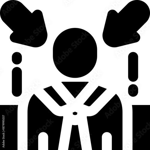 downsizing glyph icon. Strong and solid vector icon for websites, mobile interfaces, presentations, and visual branding. High quality and easy to edit.