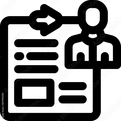 hiring line icon. Clean and minimalist vector icon for websites, mobile apps, presentations, and logos. Fully scalable and customizable for any project.