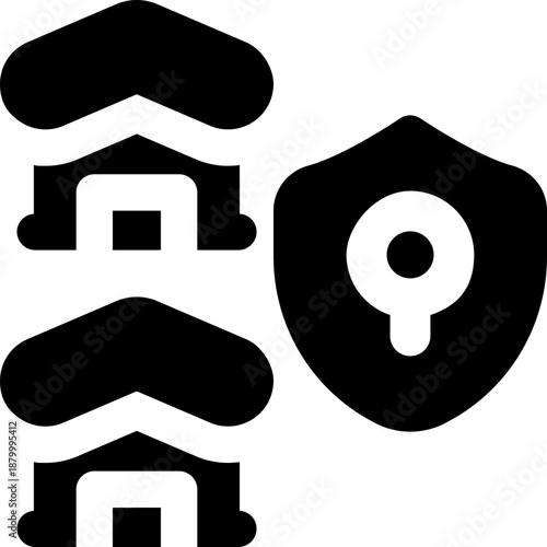 home security glyph icon. Strong and solid vector icon for websites, mobile interfaces, presentations, and visual branding. High quality and easy to edit.