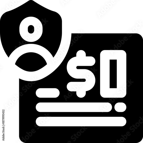 pension glyph icon. Strong and solid vector icon for websites, mobile interfaces, presentations, and visual branding. High quality and easy to edit.