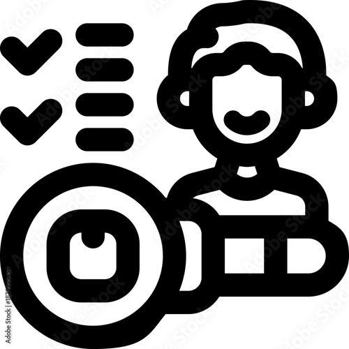 inspection line icon. Clean and minimalist vector icon for websites, mobile apps, presentations, and logos. Fully scalable and customizable for any project.