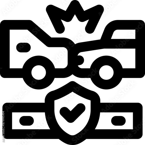 accident line icon. Clean and minimalist vector icon for websites, mobile apps, presentations, and logos. Fully scalable and customizable for any project.