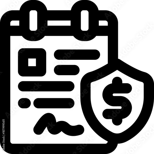 contract line icon. Clean and minimalist vector icon for websites, mobile apps, presentations, and logos. Fully scalable and customizable for any project.