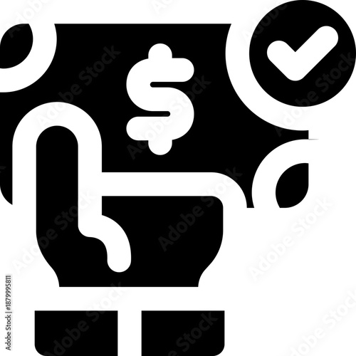 compensation financial glyph icon. Strong and solid vector icon for websites, mobile interfaces, presentations, and visual branding. High quality and easy to edit.