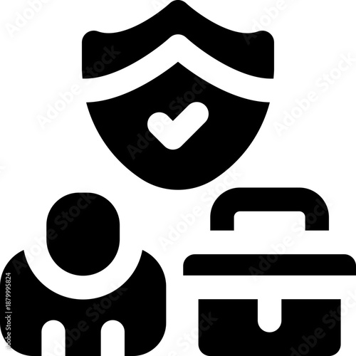 business insurance glyph icon. Strong and solid vector icon for websites, mobile interfaces, presentations, and visual branding. High quality and easy to edit.