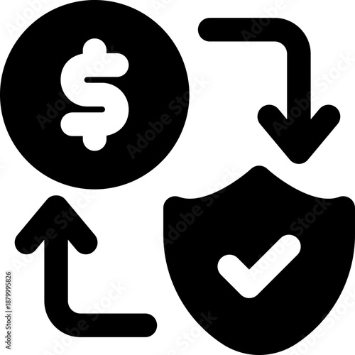 financial insurance glyph icon. Strong and solid vector icon for websites, mobile interfaces, presentations, and visual branding. High quality and easy to edit.