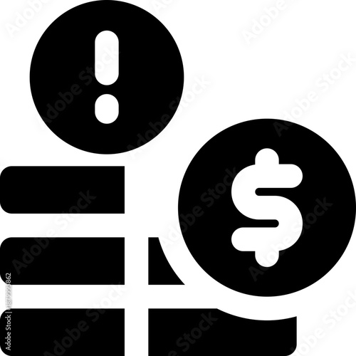 risk glyph icon. Strong and solid vector icon for websites, mobile interfaces, presentations, and visual branding. High quality and easy to edit.