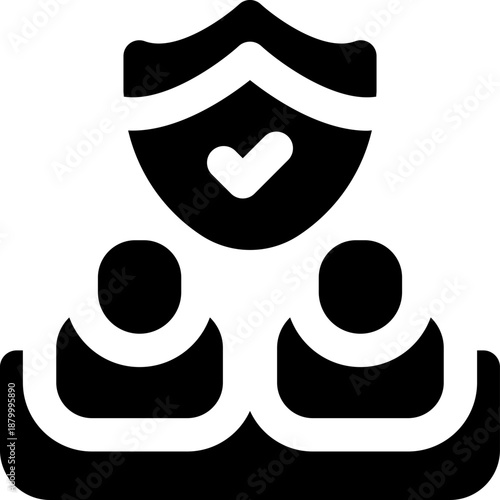 family insurance glyph icon. Strong and solid vector icon for websites, mobile interfaces, presentations, and visual branding. High quality and easy to edit.